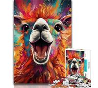 1000 Pieces Jigsaw Puzzle for Adults& Teens Colorful Alpacas Adult Jigsaw,Stress Reliever Difficult Challenge Secret Santa Gifts 38x26cm