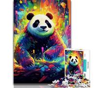 1000 Pieces Jigsaw Puzzle for Adults& Teens Colorful Animal Panda,Learning Educational Toys Family Games Educational Game for Birthday,Chrismas (38x26cm)