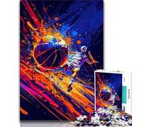 1000 Pieces Jigsaw Puzzle for Adults& Teens Colorful Basketball,Challenging Game Toys for Is Ideal As A Gift for The Whole Family (38x26cm)