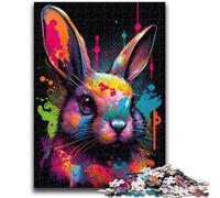 1000 Pieces Jigsaw Puzzle For Adults Teens Colorful Easter Bunny for And from 14 Years And over Hands-on Game Christmas Game Gifts 50x75cm