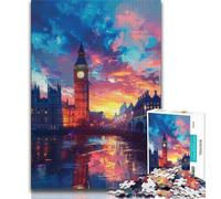 1000 Pieces Jigsaw Puzzle For Adults Teens Colorful London Big Ben 1000 Piece Puzzle,Game Toys Every Piece Is Unique - Challenging Family Fun Game (size 75x50cm)