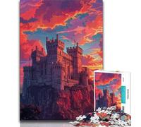 1000 Pieces Jigsaw Puzzle for Adults& Teens Colorful Warwick Castle Jigsaw,Stress Reliever Staycation Kill Time Home Decoration Toys (size 75x50cm)