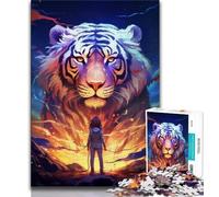 1000 Pieces Jigsaw Puzzle for Adults& Teens Colourful Animal Tiger 1000 Piece Jigsaw,Fun Activity for Home, Rainy Days Toys, Birthday Gifts 38x26cm