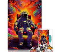 1000 Pieces Jigsaw Puzzle for Adults& Teens Colourful Astronauts,Toys Educational Games Stress Relieving Unique Birthday And Gifts (75x50cm)