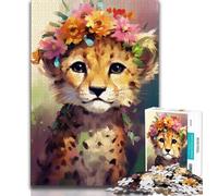 1000 Pieces Jigsaw Puzzle for Adults& Teens Colourful Baby Leopard Adult Jigsaw,Stress Reliever Difficult Challenge Secret Santa Gifts 75x50cm