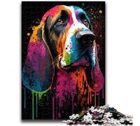 1000 Pieces Jigsaw Puzzle for Adults& Teens Colourful Beagle Dog Game Toys Every Piece Is Unique - Challenging Family Fun Game 50x75cm
