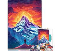1000 Pieces Jigsaw Puzzle for Adults& Teens Colourful Beautiful Mountains 1000 Piece Puzzle,with Matching Poster And Trivia Sheet for Ages 14+ 50x75cm