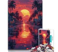 1000 Pieces Jigsaw Puzzle for Adults& Teens Colourful Neon Moon Teenager Jigsaw,Educational Family Game Suitable for Desktop Decoration (size 75x50cm)