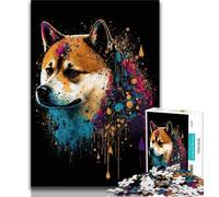 1000 Pieces Jigsaw Puzzle for Adults& Teens Colourful Shiba Inu 1000 Pieces for Adults,Challenging Game Toys Wall Decoration Unique Birthday And Xmas Gifts 38x26cm