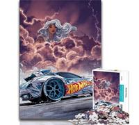 1000 Pieces Jigsaw Puzzle For Adults Teens Comic Storm Sports Car Puzzles for Adults,Educational Games Home Decoration Suitable for Desktop Decoration (size 38x26cm)