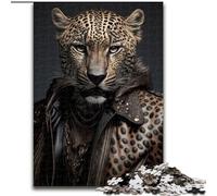 1000 Pieces Jigsaw Puzzle for Adults& Teens Cool Jaguar, Toys Educational Games Stress Relieving Wall Decoration (Size 26x38cm)