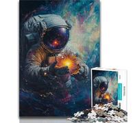 1000 Pieces Jigsaw Puzzle For Adults Teens Cosmic Astronaut Oil Painting,Brain Intelligence Challenge Addictive Toys Birthday Present,Gifts,Wall Art 75x50cm