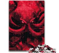 1000 Pieces Jigsaw Puzzle For Adults Teens Cosmic Cthulhu Octopoid Stress Reliever Staycation Kill Time with Matching Poster And Trivia Sheet 50x75cm