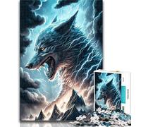 1000 Pieces Jigsaw Puzzle for Adults& Teens Cosmic Nebula Wolf 1000 Piece Jigsaw,Challenging Game Gifts for Is Ideal As A Gift for The Whole Family 26x38cm