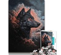 1000 Pieces Jigsaw Puzzle For Adults Teens Cosmic Wolf,Help The Brain Exercise Addictive Toys to Cultivate Patience Artists Collection,Fine Art 38x26cm