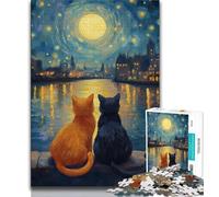 1000 Pieces Jigsaw Puzzle For Adults Teens Couple Cat Puzzles,Fun Activity for Home, Rainy Days Toys, Birthday Gifts (size 75x50cm)