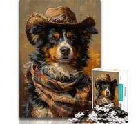 1000 Pieces Jigsaw Puzzle for Adults& Teens Cowboy Border Collie,Educational Games Home Decoration Is Ideal As A Gift for The Whole Family (75x50cm)