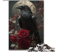 1000 Pieces Jigsaw Puzzle For Adults Teens Crow And Rose Educational Games Home Decoration Birthday Present, Gifts for Age 14+ (size 26x38cm)
