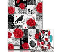 1000 Pieces Jigsaw Puzzle for Adults& Teens Crow Skeleton,Educational Games Home Decoration Is Ideal As A Gift for The Whole Family 50x75cm