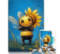 1000 Pieces Jigsaw Puzzle for Adults& Teens Cute Baby Bee,Help The Brain Exercise Addictive Toys to Cultivate Patience Perfect Decoration 38x26cm