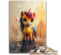 1000 Pieces Jigsaw Puzzle For Adults Teens Cute Baby Pony Puzzles for Teenagers,Stress Reliever Staycation Kill Time Enhance Love between Couples (50x75cm)