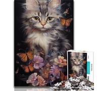 1000 Pieces Jigsaw Puzzle For Adults Teens Cute Kitten Jigsaw,is Ideal As Gifts for The Whole Family Suitable for And 14 (size 75x50cm)