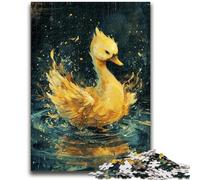 1000 Pieces Jigsaw Puzzle For Adults Teens Cute Little Yellow Swan Puzzles for Adults,Stress Reliever Staycation Kill Time Wishlist with Santa Claus (50x75cm)