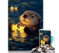 1000 Pieces Jigsaw Puzzle for Adults& Teens Cute Otter 1000 Piece Jigsaw,for Educational Game Challenge Toy Deal As Gifts for The Whole Family (size 75x50cm)