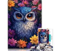 1000 Pieces Jigsaw Puzzle For Adults Teens Cute Owl Flowers,Help The Brain Exercise Addictive Toys to Cultivate Patience Wall Decoration (38x26cm)