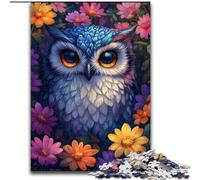 1000 Pieces Jigsaw Puzzle for Adults& Teens Cute Owl Flowers, Stress Relief Toys Unique Home Decor And Gifts for Age 14 50x75cm