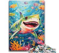 1000 Pieces Jigsaw Puzzle for Adults& Teens Cute Shark Puzzles for Teenagers,Secret Santa Gifts for Age 14 Years Up (50x75cm)