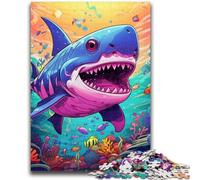 1000 Pieces Jigsaw Puzzle for Adults& Teens Cute Shark Puzzles for Teenagers,Secret Santa Gifts for Age 14 Years Up (26x38cm)