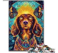 1000 Pieces Jigsaw Puzzle for Adults& Teens Dachshund Butterfly, Decompressing Intellectual Educational Toy Is Ideal As Gifts for The Whole Family (Size 26x38cm)