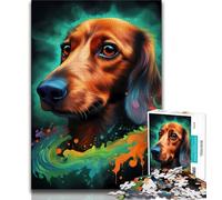 1000 Pieces Jigsaw Puzzle for Adults& Teens Dachshund Dog Dreamlike Teenager Puzzles,Family Entertainment Toys with Matching Poster And Trivia Sheet (size 38x26cm)