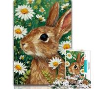 1000 Pieces Jigsaw Puzzle for Adults& Teens Daisy Bunny Adult Jigsaw,Stress Reliever Difficult Challenge Secret Santa Gifts 75x50cm