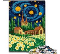 1000 Pieces Jigsaw Puzzle For Adults Teens Dandelion Under The Night Sky, for Educational Game Challenge Toy Enhance Memory for Age 14 (Size 50x75cm)