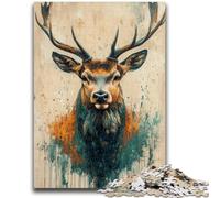 1000 Pieces Jigsaw Puzzle for Adults& Teens Deer in Mountains And Rivers Stress Reliever Difficult Challenge Deal As Gifts for The Whole Family 26x38cm