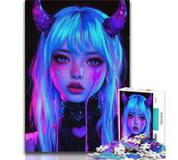 1000 Pieces Jigsaw Puzzle for Adults& Teens Demon Dragon Girl,Challenging To Complete But Fun And Humorous Unique Birthday And Gifts (75x50cm)