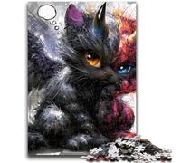 1000 Pieces Jigsaw Puzzle for Adults& Teens Devil Kitten for Educational Game Challenge Toy Deal As Gifts for The Whole Family 50x75cm