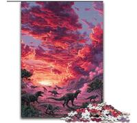 1000 Pieces Jigsaw Puzzle For Adults Teens Dinosaurs at Sunset, for 14+ Challenging Game As A Gift for The Whole Family And Friends (Size50x75cm)