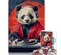 1000 Pieces Jigsaw Puzzle For Adults Teens DJ Panda Adult Jigsaw,Family Activity Fun at Home Activities, Birthday Present,Travel Gifts (size 75x50cm)