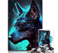 1000 Pieces Jigsaw Puzzle For Adults Teens Doberman Pinscher Dog Jigsaw,is Ideal As Gifts for The Whole Family Suitable for And 14 (size 75x50cm)