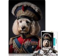 1000 Pieces Jigsaw Puzzle For Adults Teens Dog in Military Uniform Jigsaw,is Ideal As Gifts for The Whole Family Suitable for And 14 (size 75x50cm)