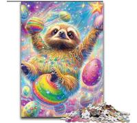 1000 Pieces Jigsaw Puzzle For Adults Teens Donut Sloth, Learning Educational for Is Ideal As A Gift for The Whole Family (Size50x75cm)