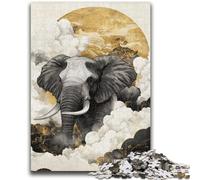 1000 Pieces Jigsaw Puzzle For Adults Teens Dramatic Moment Elephant Stress Reliever Difficult Challenge Is Ideal As Gifts for The Whole Family 50x75cm