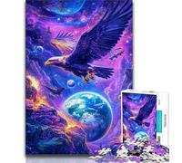 1000 Pieces Jigsaw Puzzle For Adults Teens Eagle And Earth Puzzles for Teenagers,Stress Reliever Staycation Kill Time Enhance Love between Couples 75x50cm
