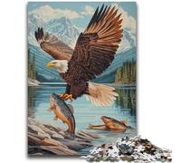 1000 Pieces Jigsaw Puzzle for Adults& Teens Eagle Catching Fish Family Game Stress Reliever Difficult Challenge Secret Santa Gifts 50x75cm