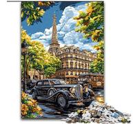 1000 Pieces Jigsaw Puzzle For Adults Teens Eiffel Tower Oil Painting, Learning Educational Toys Unique Birthday And Gifts for Age 14+ (Size 50x75cm)