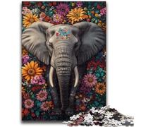1000 Pieces Jigsaw Puzzle for Adults& Teens Elephant Flowers Help The Brain Exercise Addictive Toys to Cultivate Patience Gift For Birthdays 50x75cm