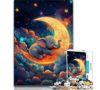 1000 Pieces Jigsaw Puzzle For Adults Teens Elephant on The Moon 1000 Piece Jigsaw,Birthday Present, Gifts, Wall Art for Ages 14+ (size 38x26cm)